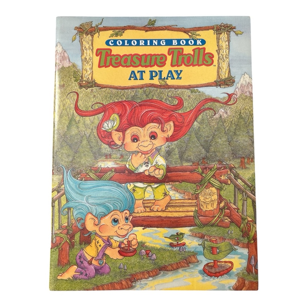 Vintage NOS Treasure Trolls Coloring Book - At Play Unused 1992